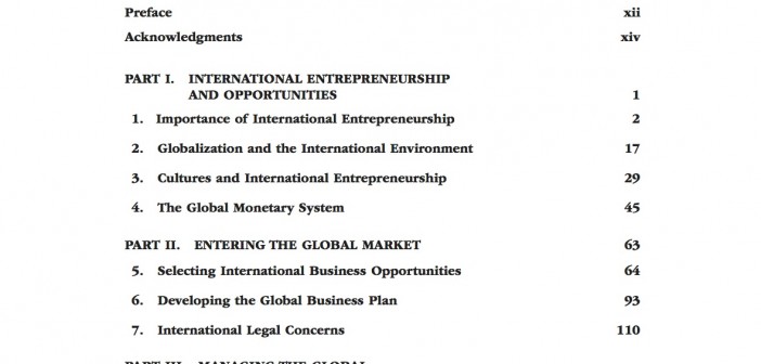 Case studies published in leading International Entrepreneurship Textbook