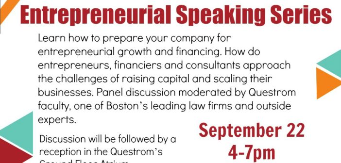 Speaking Panel: Thursday, 9/22, 4 pm: Questrom Room 4
