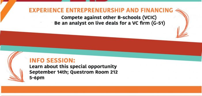 Info Session: Wednesday, 9/14, 5:00 pm on fall Entrepreneurship Programs